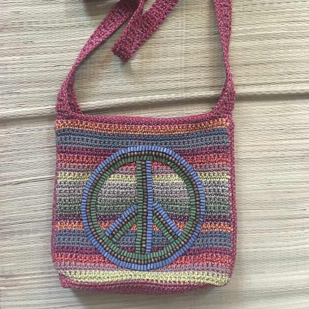 Colorful peace sign handbag